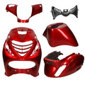 Kit Carenage SP look Piaggio Zip RS1 , zip sp , zip 2T , Zip 4T rouge bordeaux brillant DMP 5 pièces