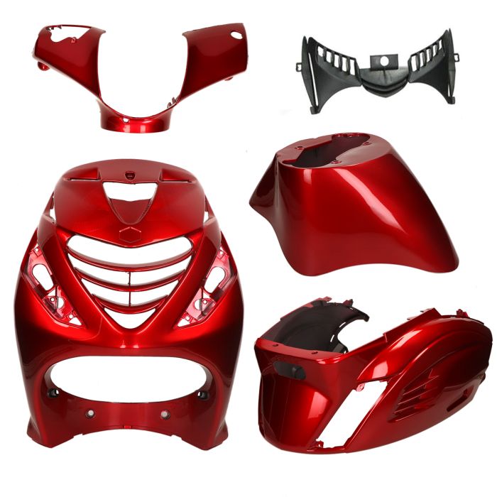 Kit Carenage SP look Piaggio Zip RS1 , zip sp , zip 2T , Zip 4T rouge bordeaux brillant DMP 5 pièces