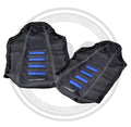 🏍️ Housse / Revêtement de selle moto – Noir & Bleu pour DT.