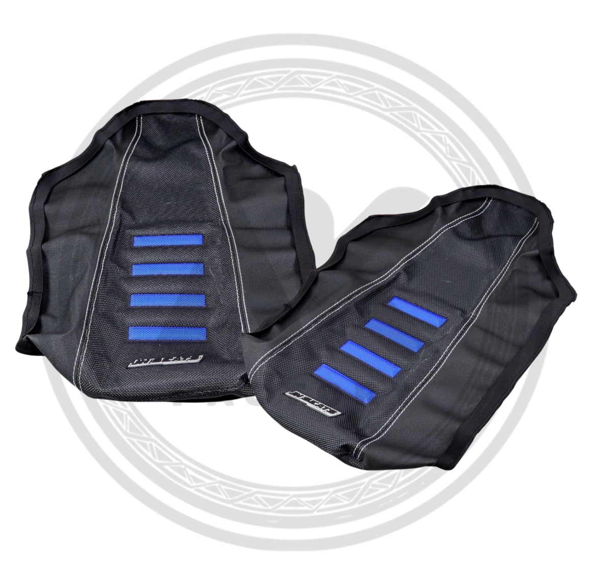 🏍️ Housse / Revêtement de selle moto – Noir & Bleu pour DT.