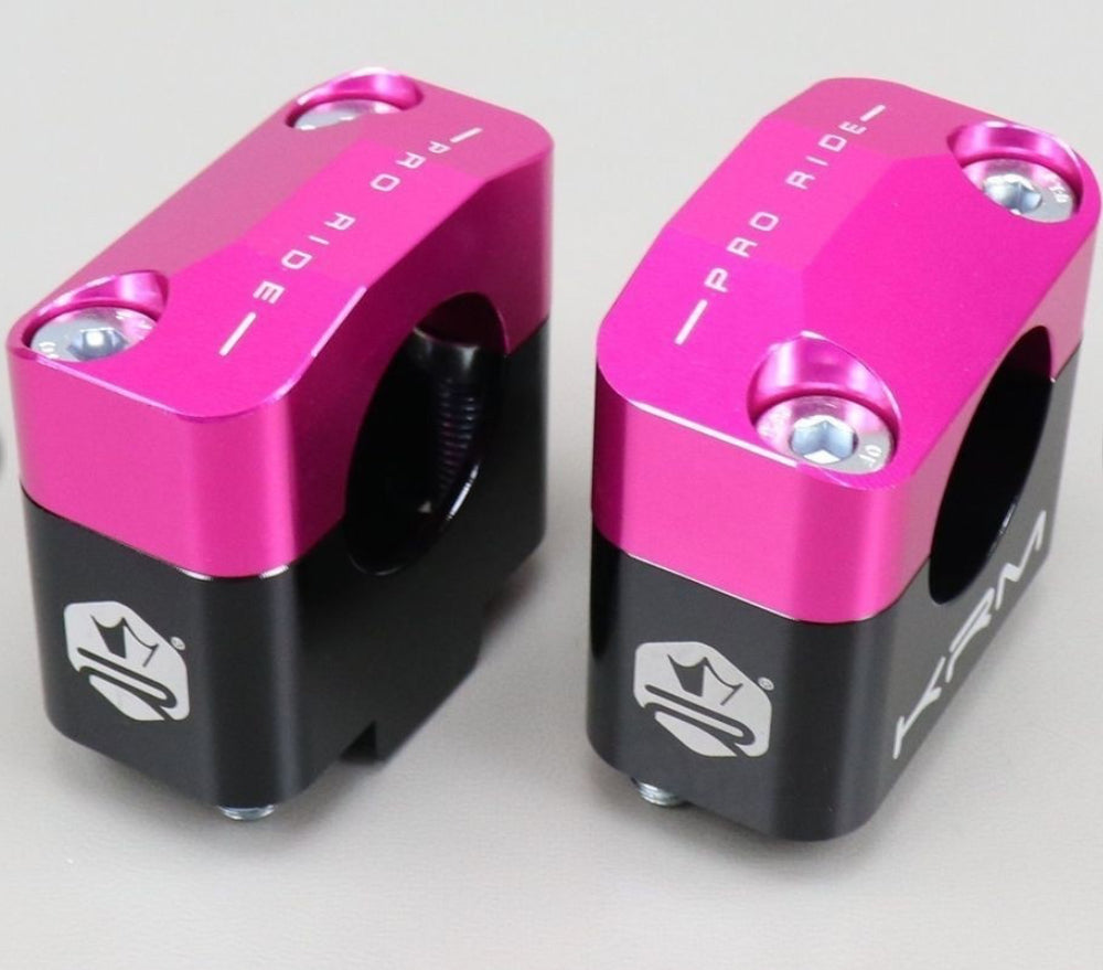 Pontets de guidon 22mm vers 28mm KRM PRO RIDE NOIR ET ROSE