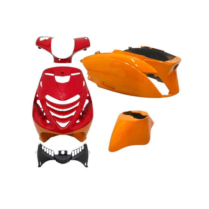 Kit carénages Piaggio Zip 2000 SP EVO-1 Racing orange/rouge 5 pièces