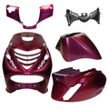 Kit carénage SP look Piaggio Zip rouge bordeuax/ micra mystique 5 pièces zip sp , zip 2000 , zip 4T