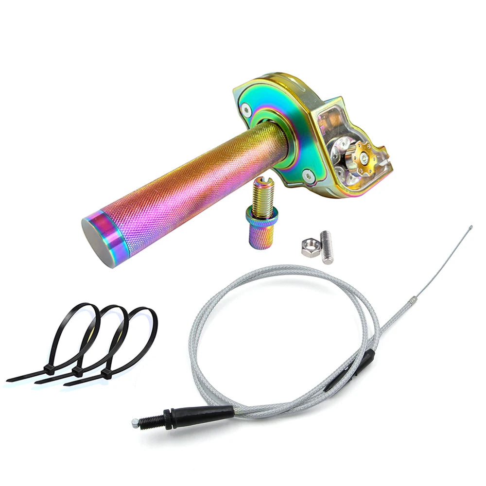 Poignée d'accélérateur rapide CNC 7/8'' pour moto avec kit de câble d'accélérateur réglable pour Dirt Pit Bike, scooter, ATV, quad, 50cc