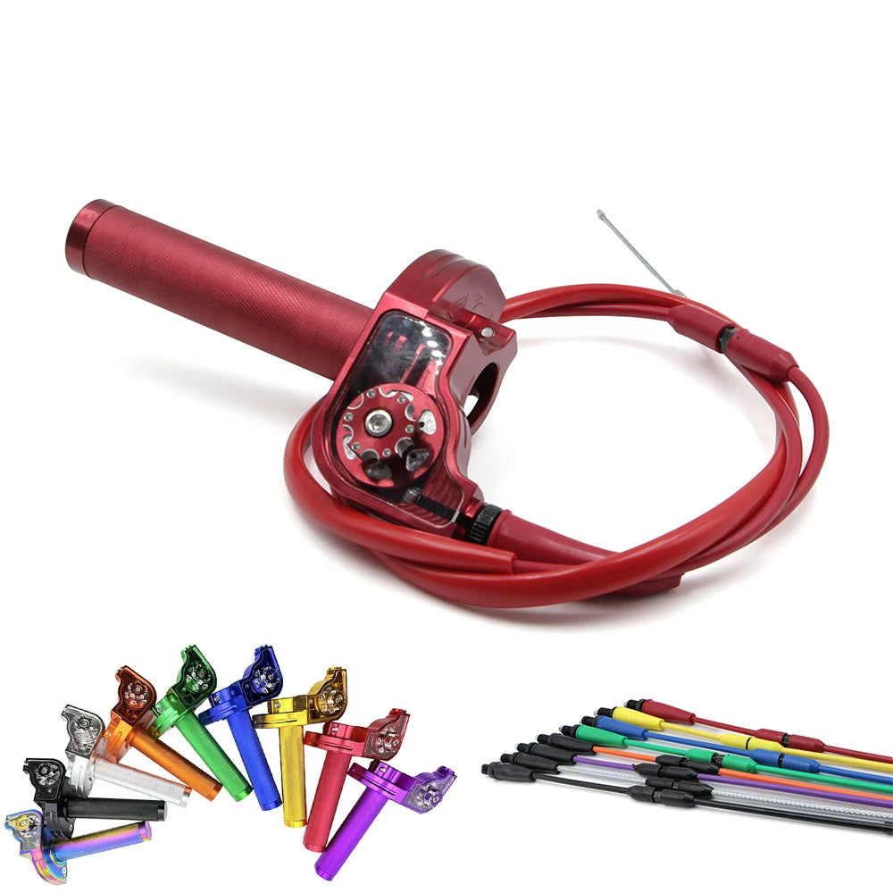 Poignée d'accélérateur rapide CNC 7/8'' pour moto avec kit de câble d'accélérateur réglable pour Dirt Pit Bike, scooter, ATV, quad, 50cc